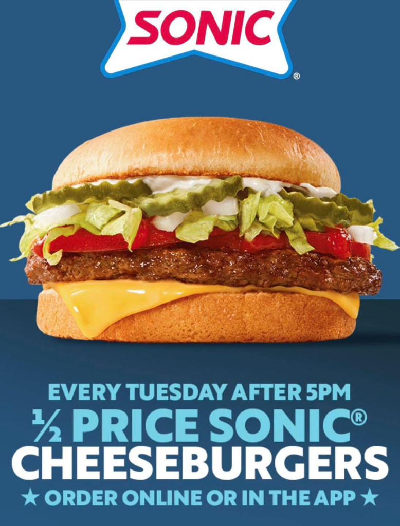 Half Price Cheeseburger after 5pm