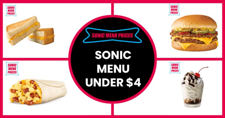 Sonic Menu under $4