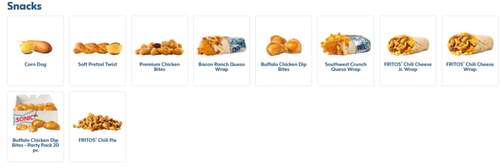 Sonic Snacks Items