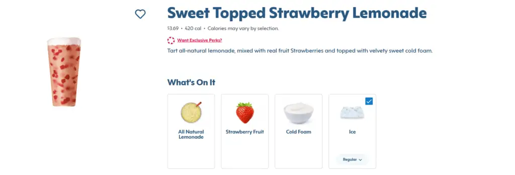 Sweet Topped Strawberry Lemonade

