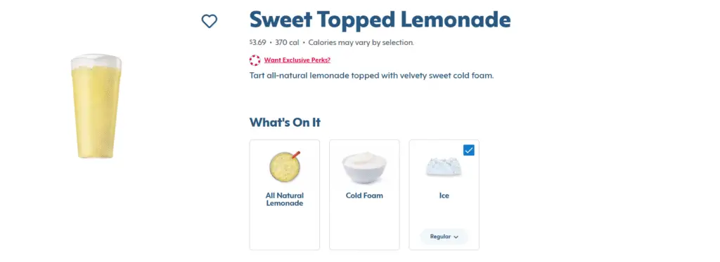 Sweet Topped Lemonade
